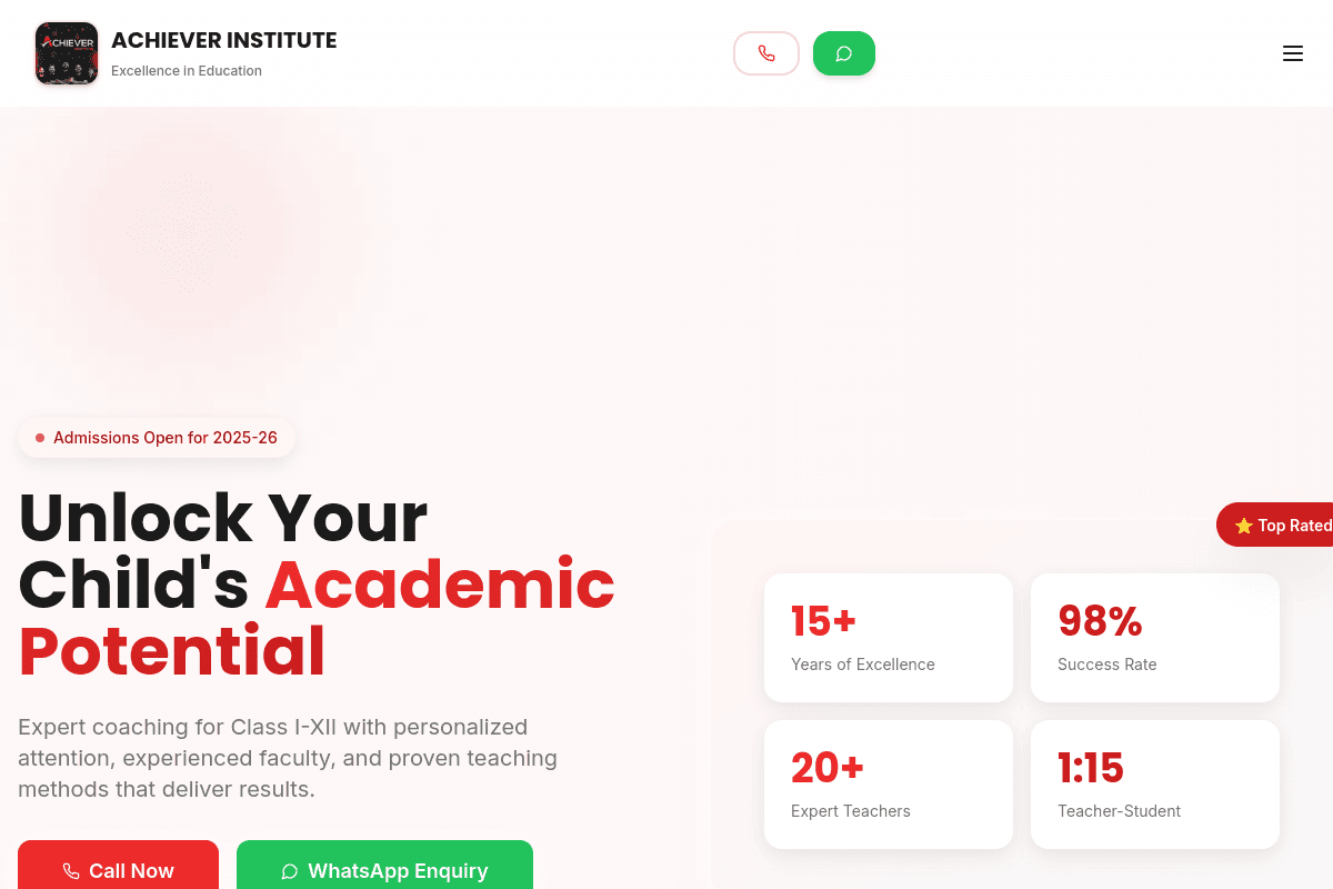 Achiever Institute – Education Platform — project preview