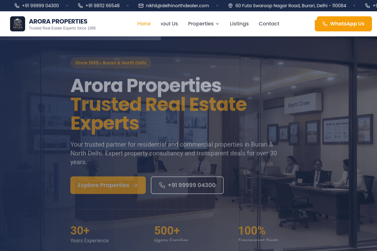 Arora Properties – Real Estate Platform — project preview