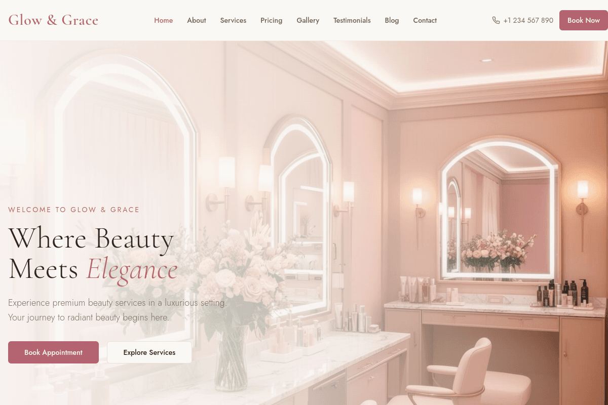 Ethereal Beauty Suite – Luxury Salon Website — project preview