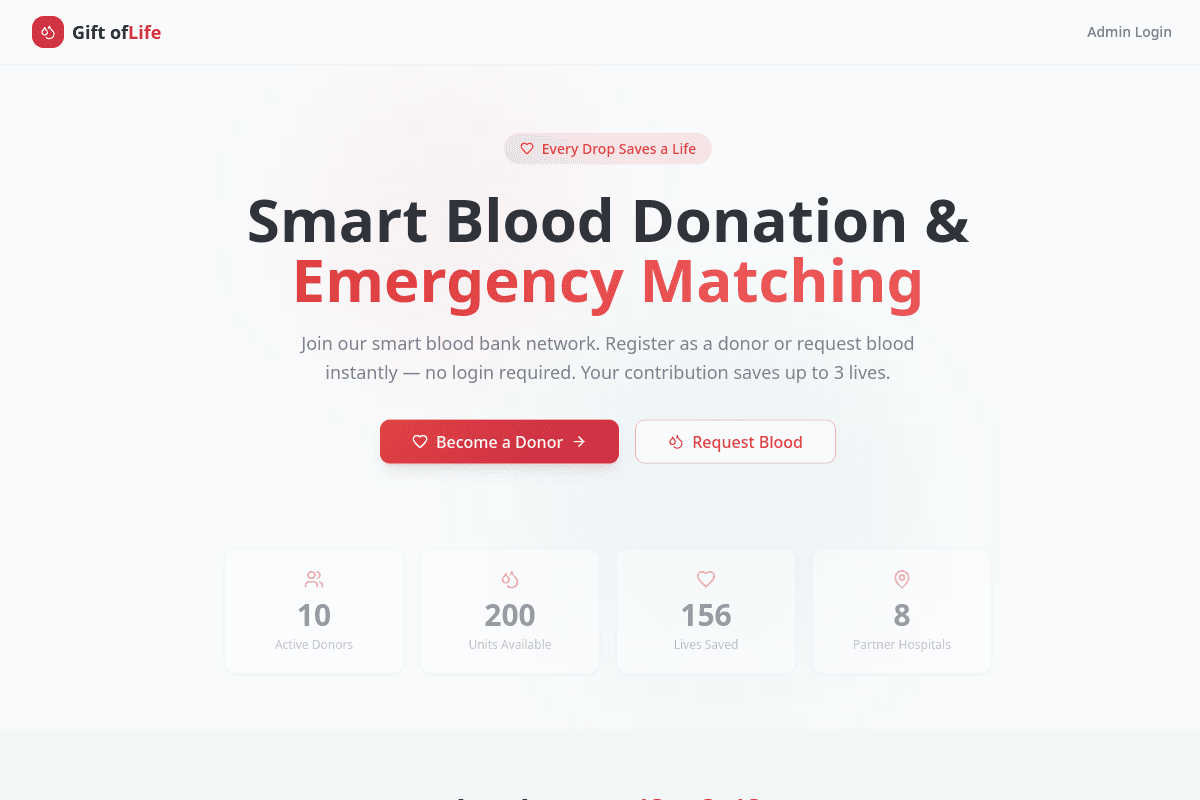 Gift of Life – Blood Donation Platform — project preview